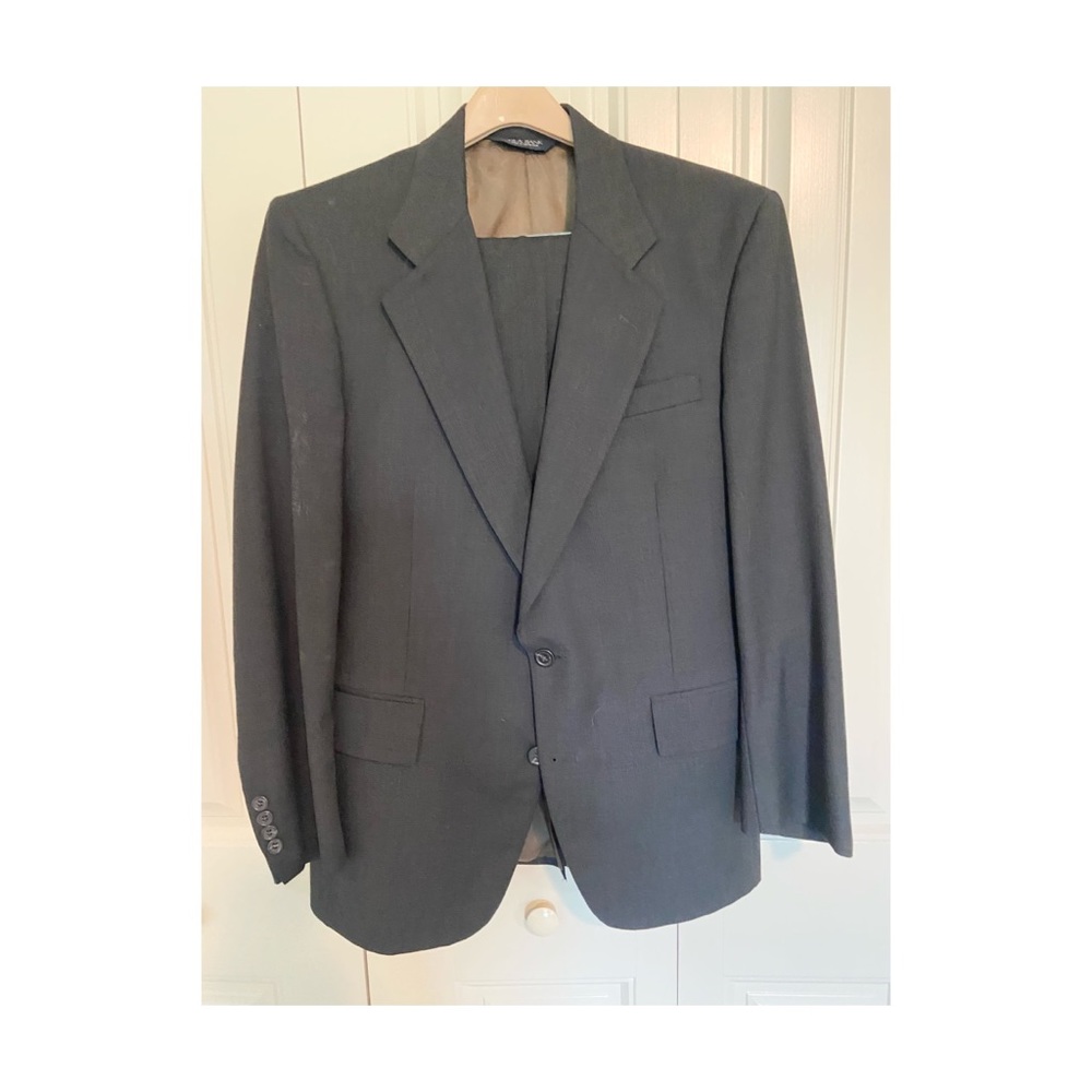 Jos A. Bank Business Express 2-Button Suit 100% Wool Charcoal 41R 32x31